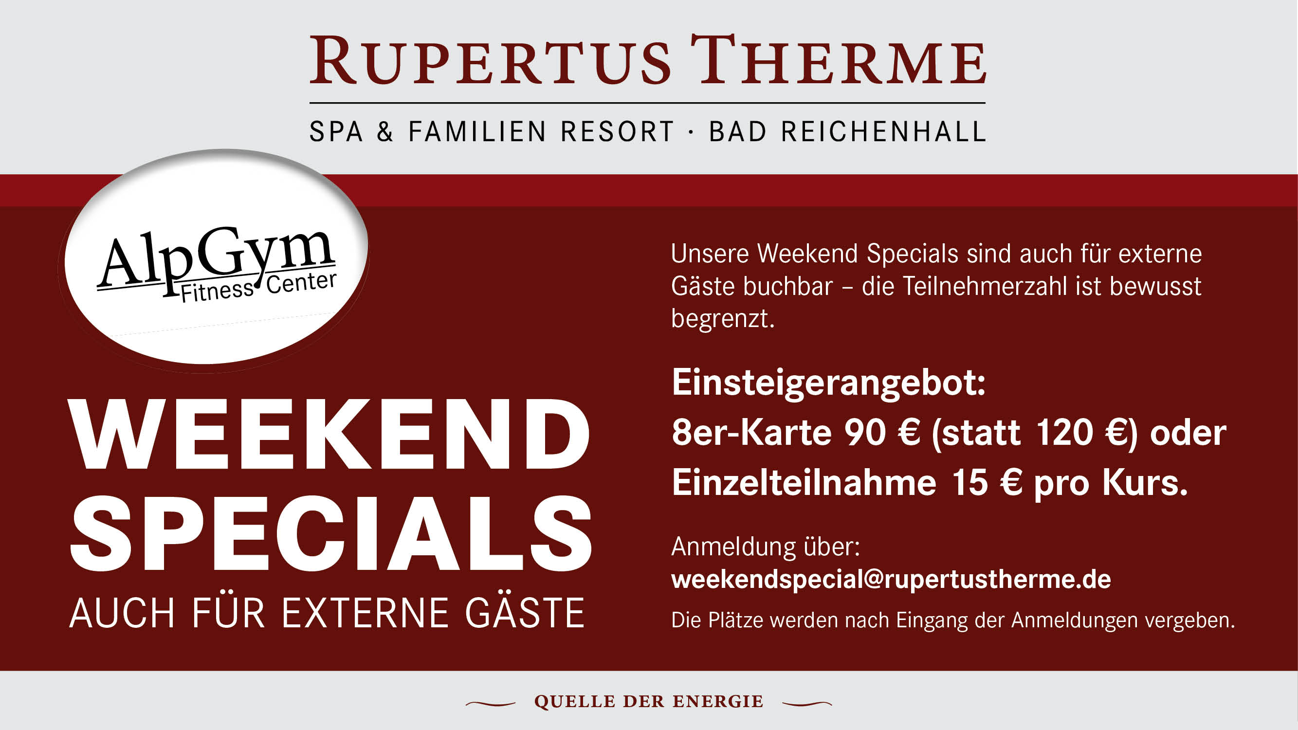AlpGym WochenendSpecials